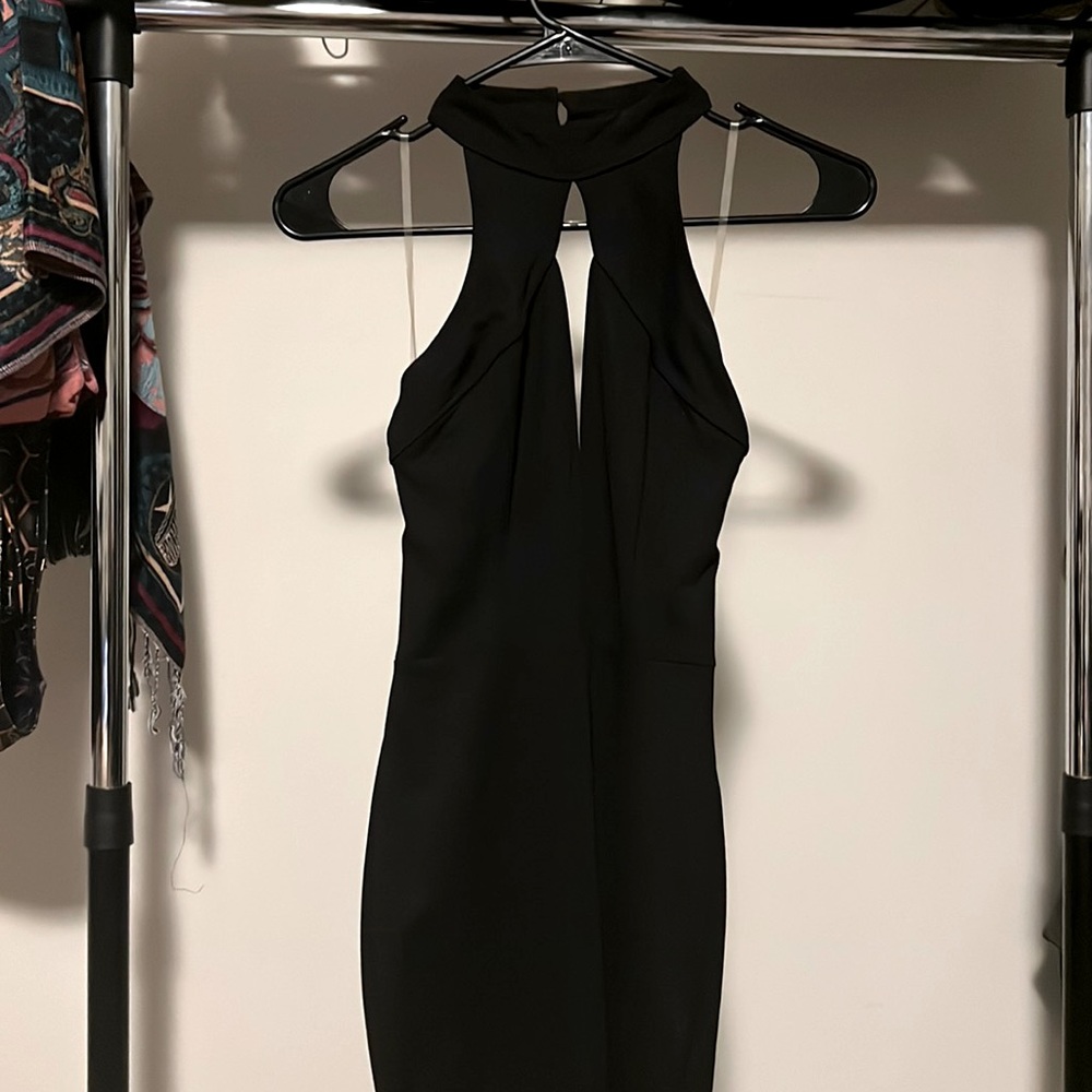 Black dress with choker